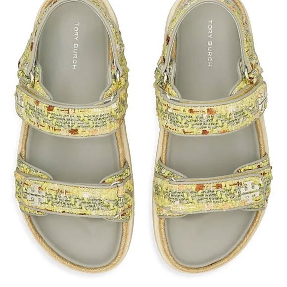 NIB Tory Burch KIRA Sport Chunky Platform Sandals gray yellow - Picture 3 of 4